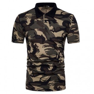 Custom Camouflage 3D Printed Polo Shirts