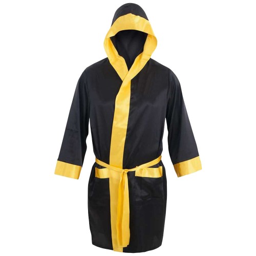 Black & Gold Custom Boxing Gown For Men and Women
