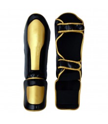 Custom Golden & Black Shin Pads