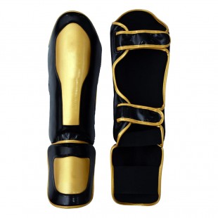 Custom Golden & Black Shin Pads